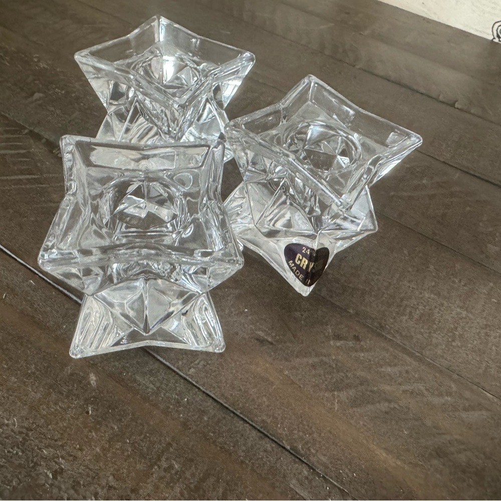 Crystal Star-Shaped Candle Holders